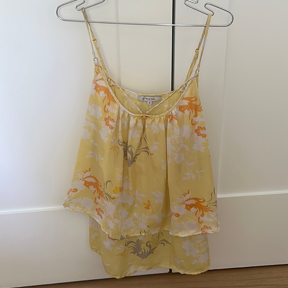 Grace Sun Silk Ruffle Top
